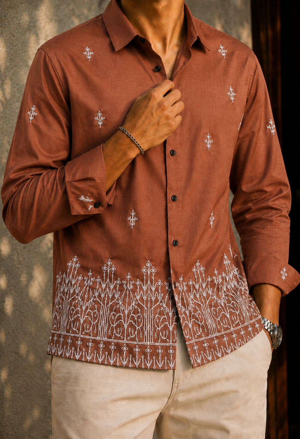 Men's Royal Thread Embroidered Shirt