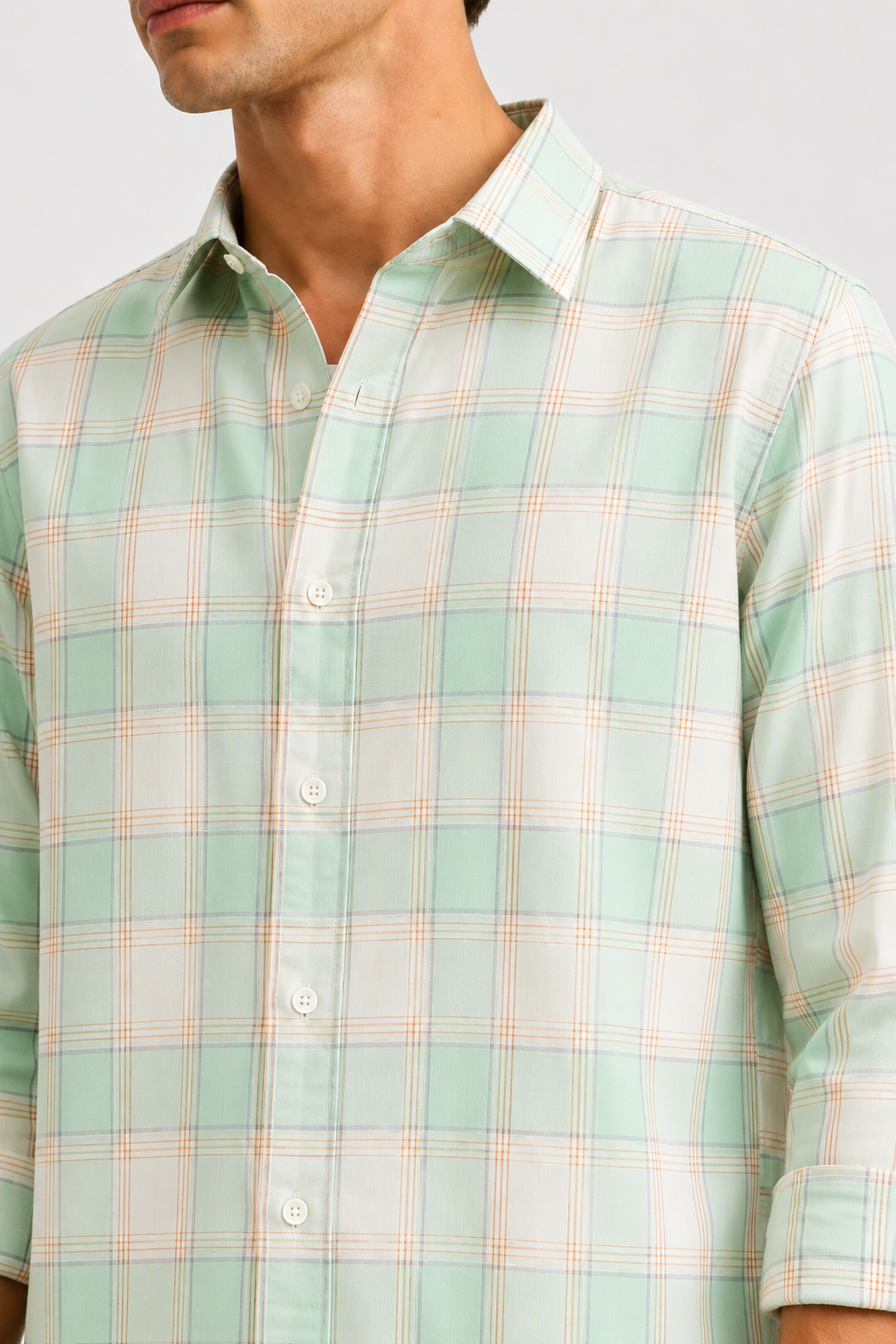 Check Statement Men's Shirt with Back Graphic Print