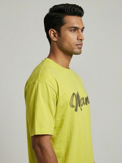 Miami Lime Oversized T-Shirt for Men – 100% Cotton Blend | Aoulne’k