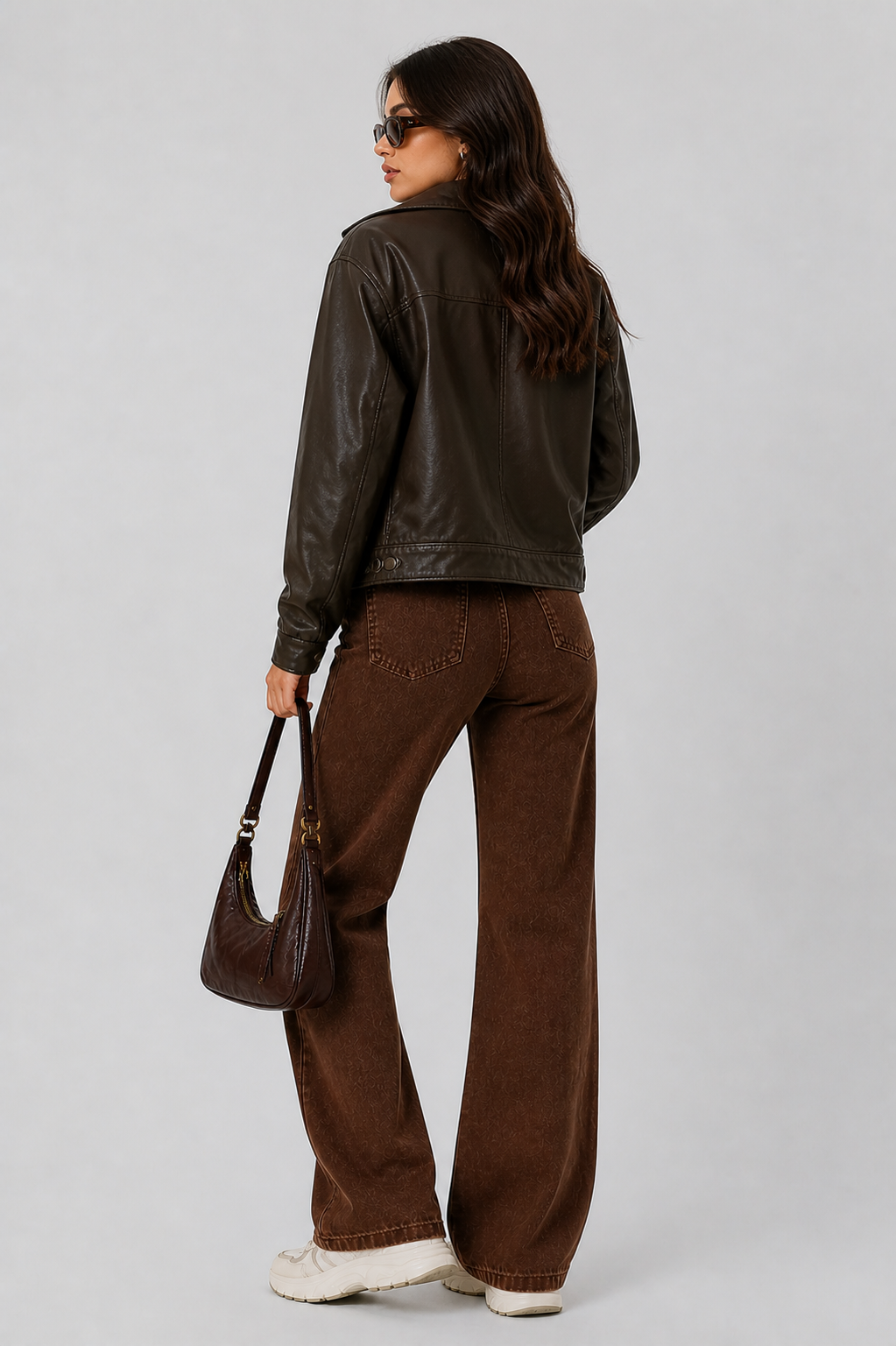 Straight Fit Brown Jeans For Women