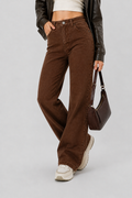 Straight Fit Brown Jeans For Women
