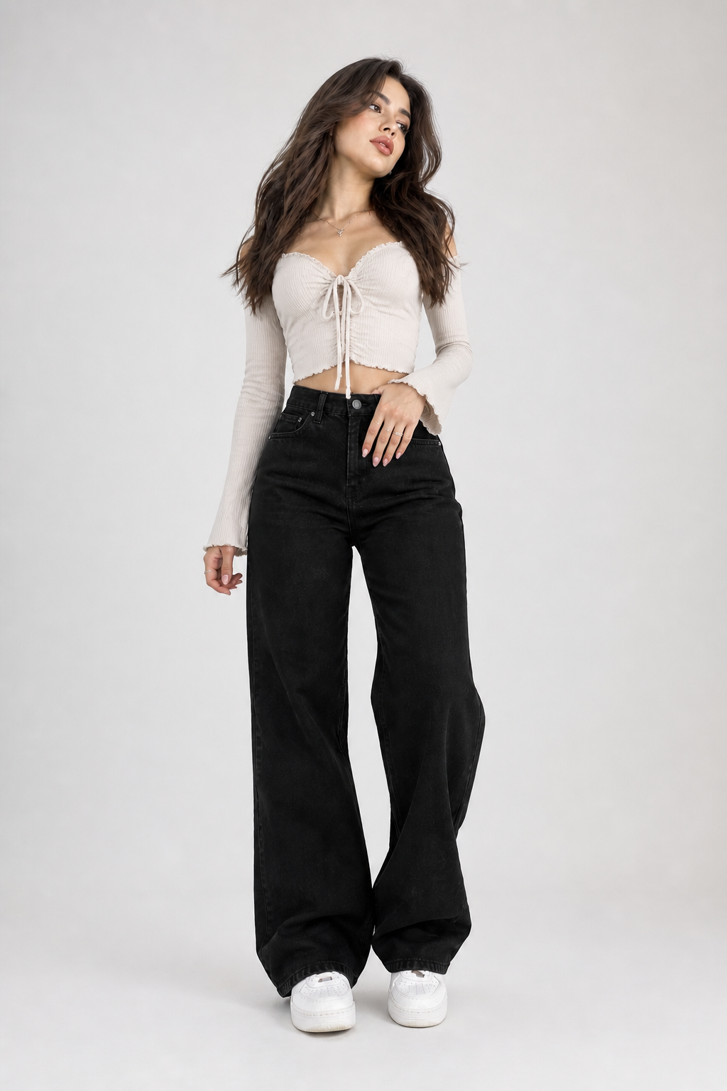 Luxe Flow Black Denim For Women