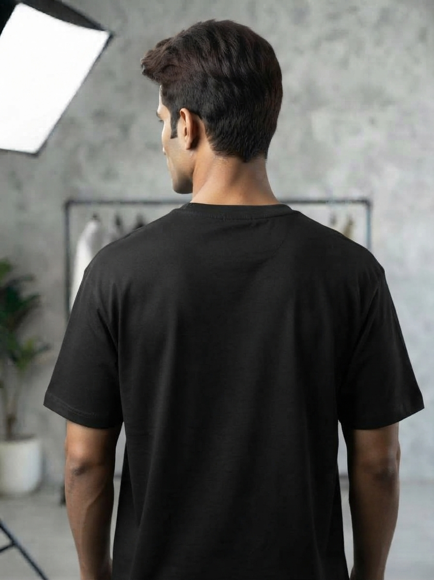 Men's Black 'Fendi Roma' Graphic Relaxed Fit 100% Cotton T-Shirt