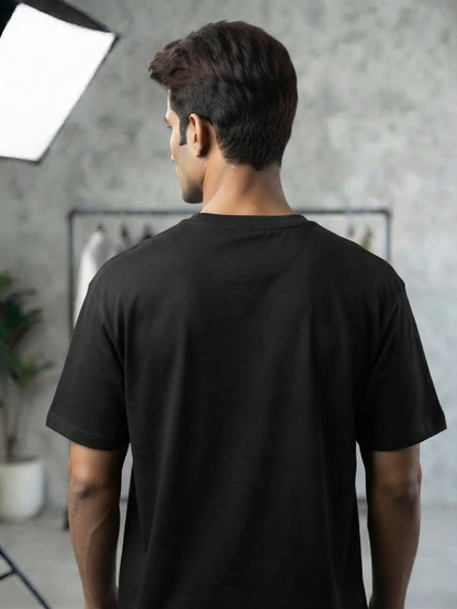 Men's Black 'Fendi Roma' Graphic Relaxed Fit 100% Cotton T-Shirt