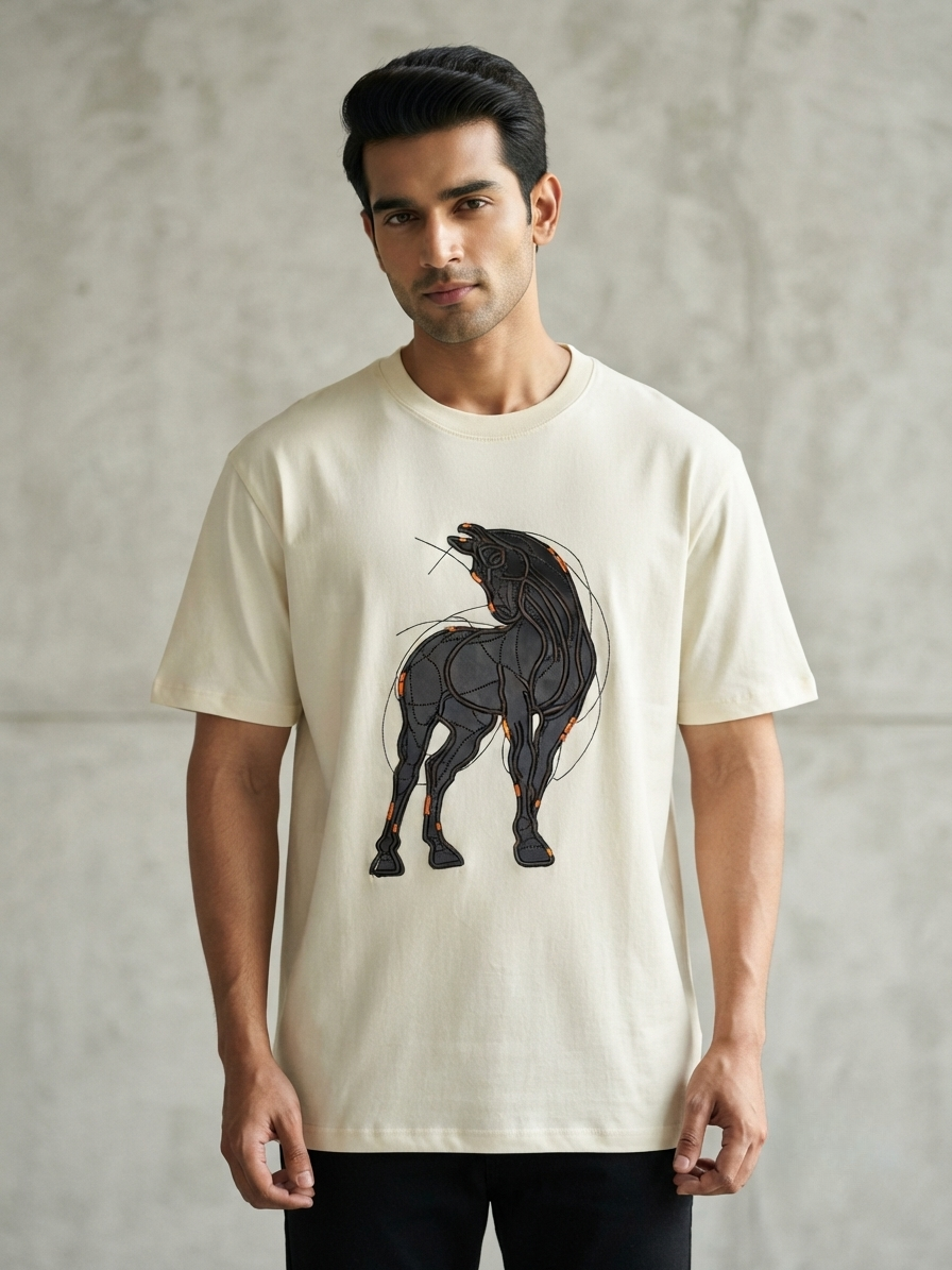 Black Stallion Oversized T-Shirt | Premium Equestrian Graphic Tee