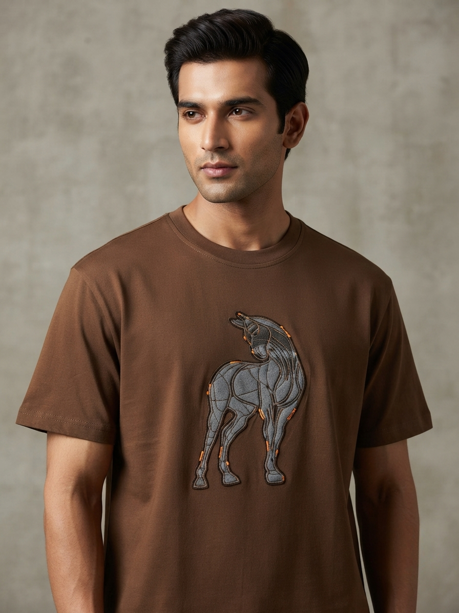 The Stallion — Brown Premium Oversized T-Shirt