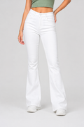 Retro Flare Fit White Jeans For Women