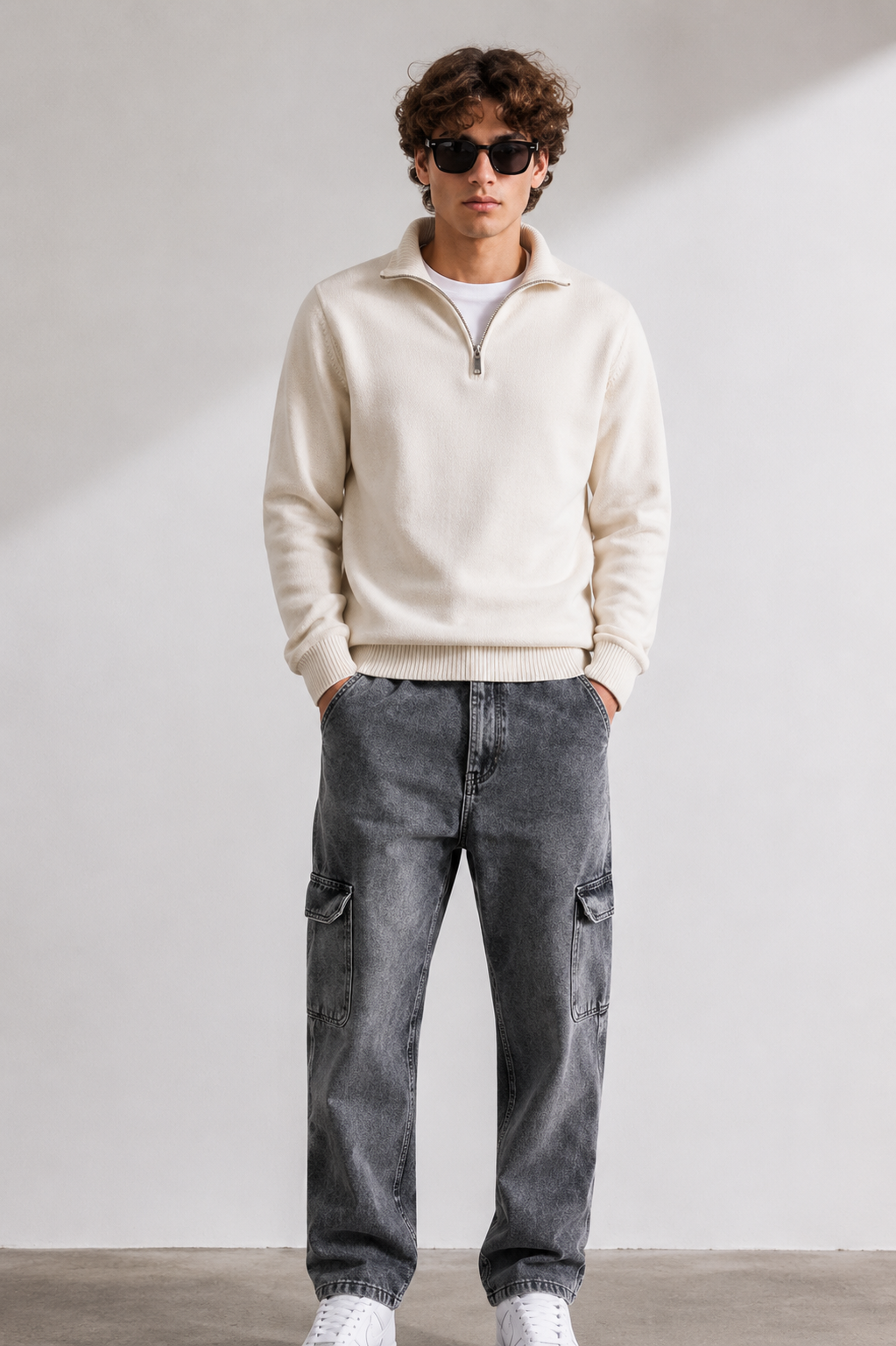 Men’s 6 Pocket Cargo Jeans Grey
