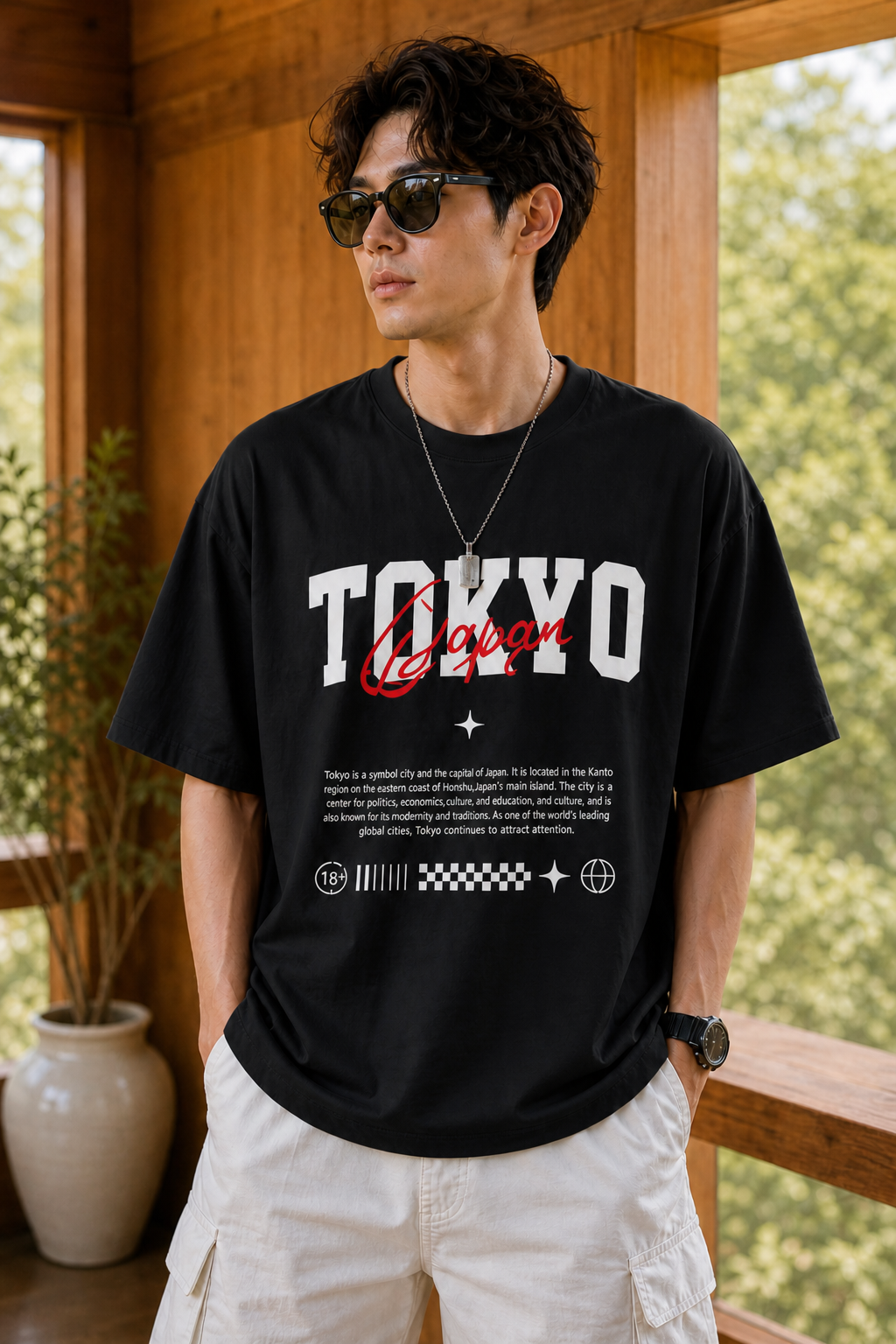 Men’s Premium Oversized Printed T-Shirt | Casual Tokyo Design
