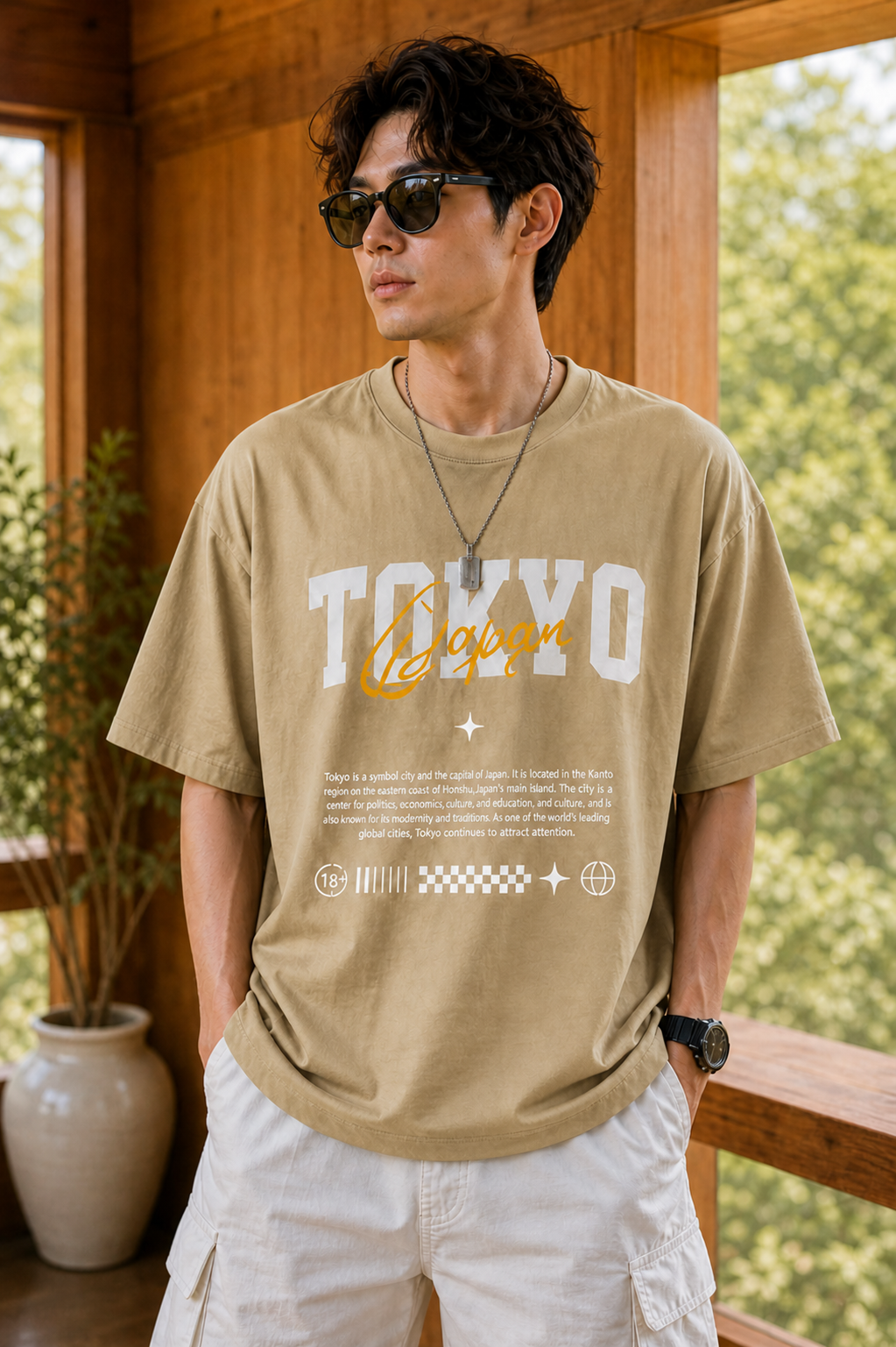 Men’s Premium Oversized Printed T-Shirt | Casual Tokyo Design