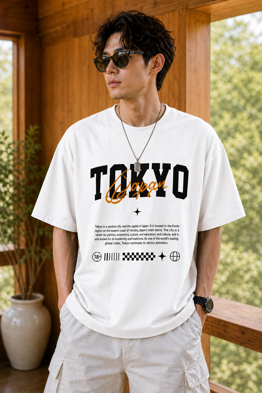 Men’s Premium Oversized Printed T-Shirt | Casual Tokyo Design