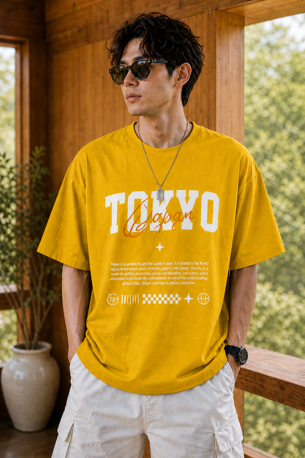 Men’s Premium Oversized Printed T-Shirt | Casual Tokyo Design