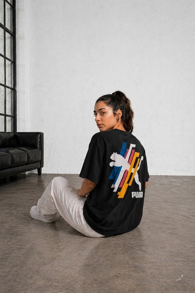 Men’s Classic Oversized T-Shirt with Front Logo Print