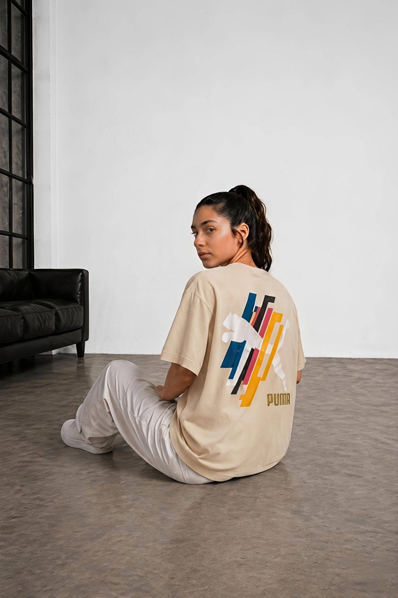 Men’s Classic Oversized T-Shirt with Front Logo Print