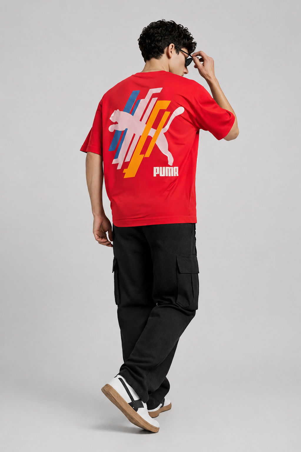 Men’s Classic Oversized T-Shirt with Front Logo Print