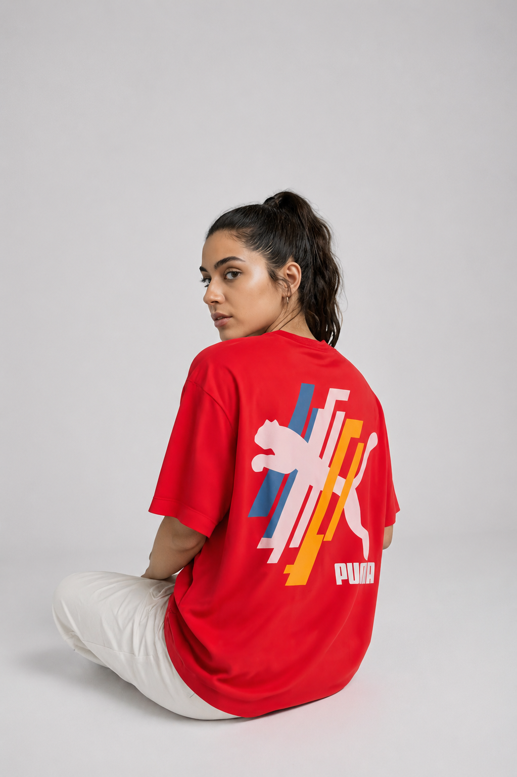 Men’s Classic Oversized T-Shirt with Front Logo Print