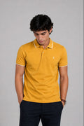 Men’s Stylish Solid Polo T-Shirt with Tipping Collar