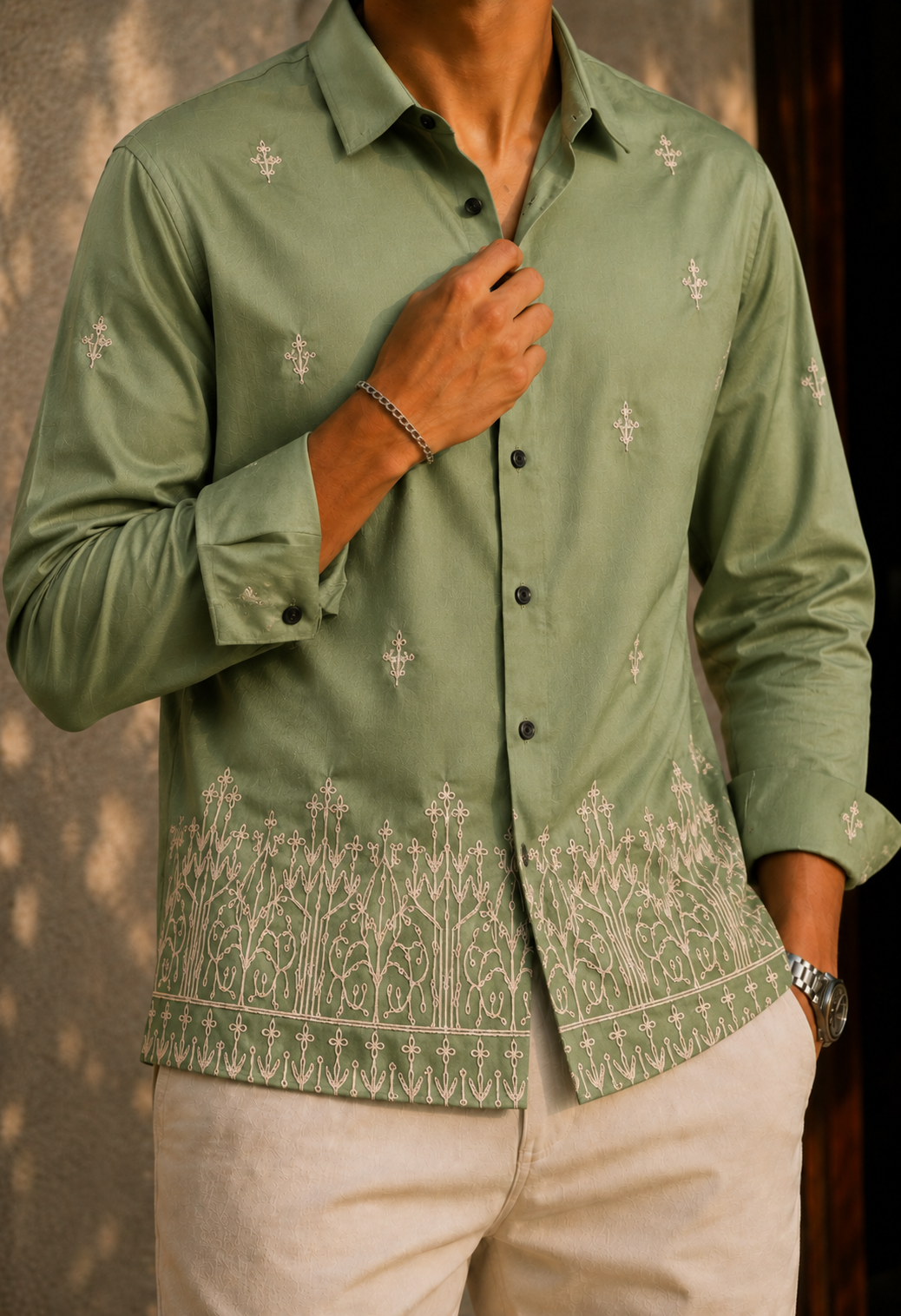 Men's Royal Thread Embroidered Shirt