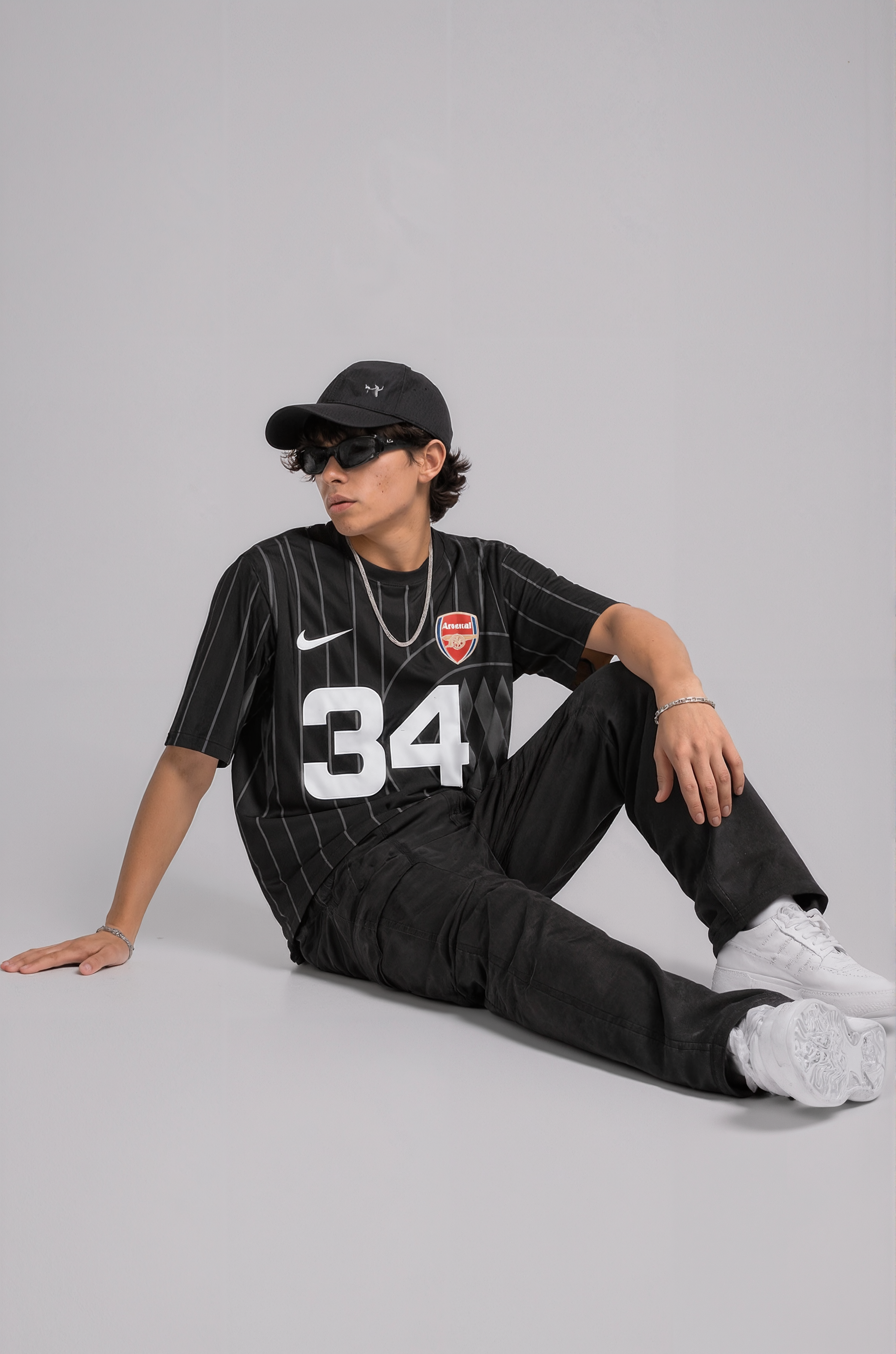 Men’s Oversized Number 34 Print T-Shirt | Streetwear Striped Style
