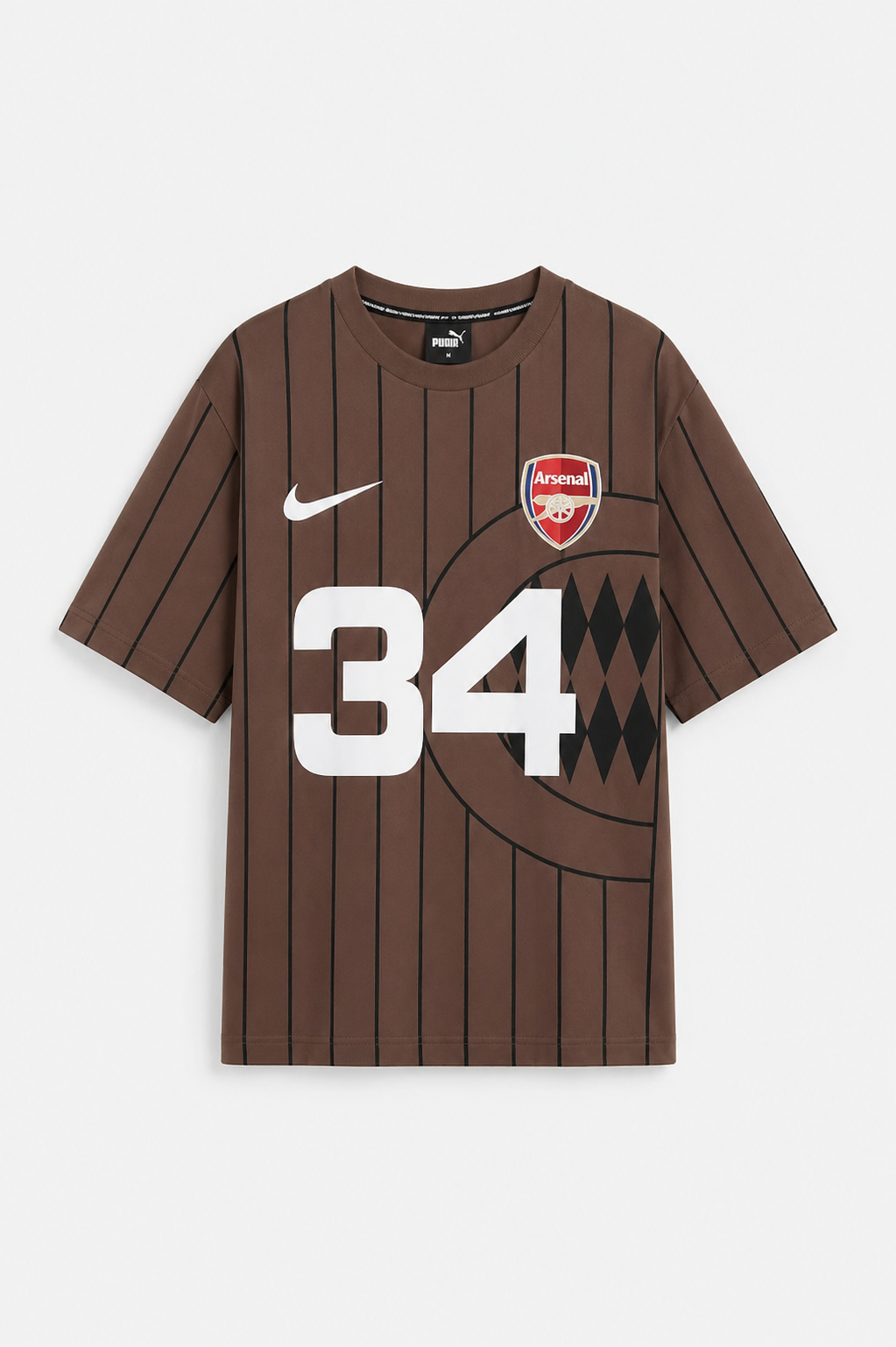 Men’s Oversized Number 34 Print T-Shirt | Streetwear Striped Style