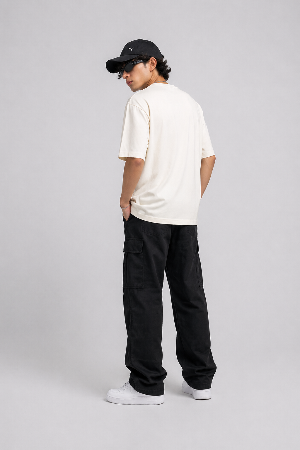 Men’s Oversized Number 34 Print T-Shirt | Streetwear Striped Style