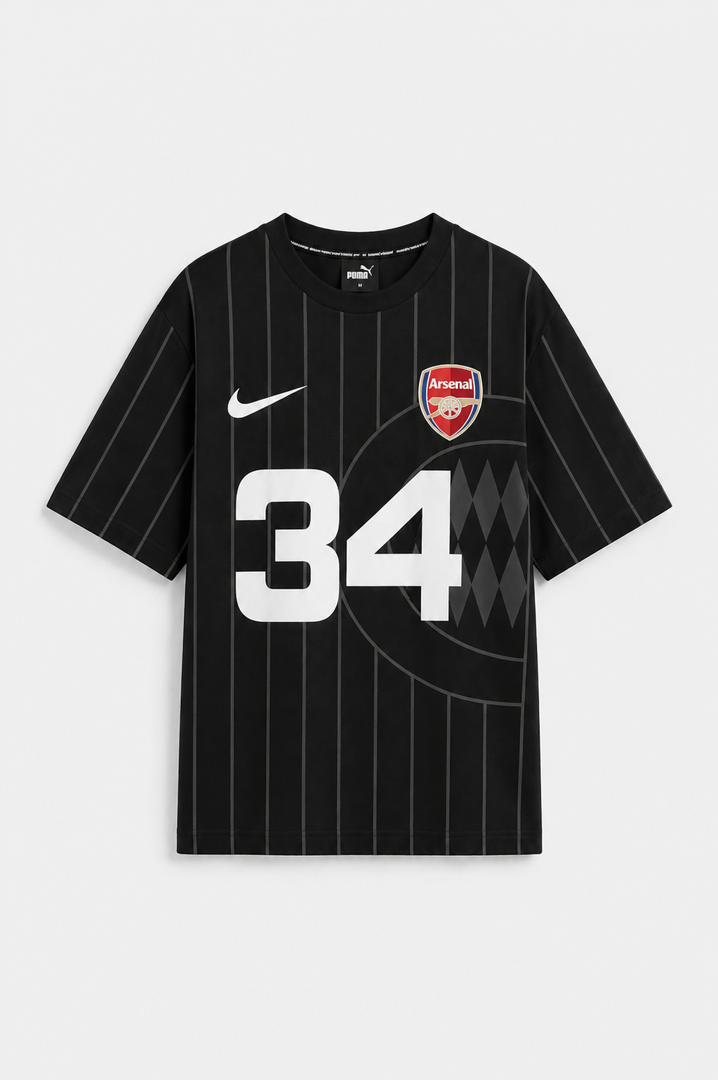 Men’s Oversized Number 34 Print T-Shirt | Streetwear Striped Style