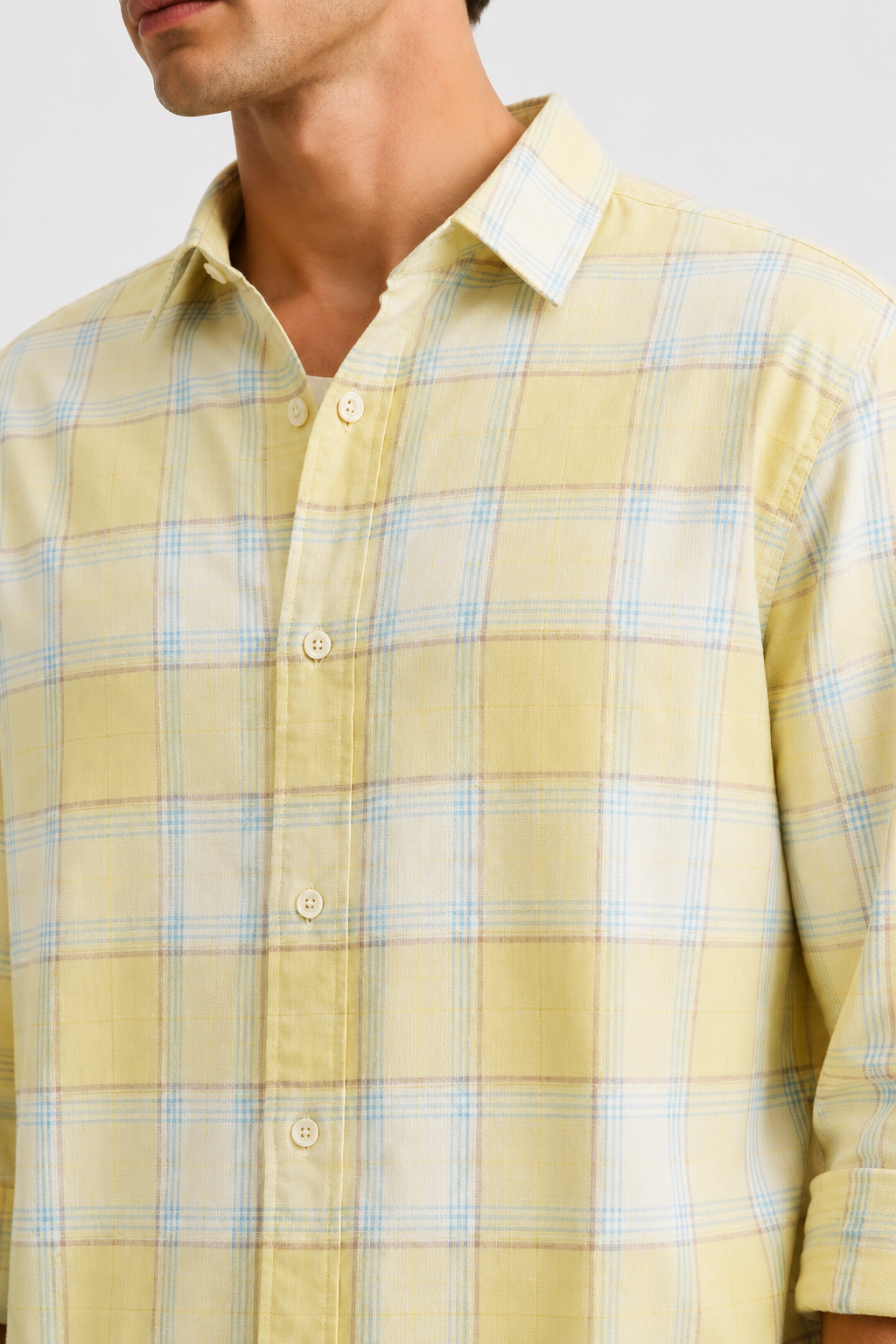 Check Statement Men's Shirt with Back Graphic Print
